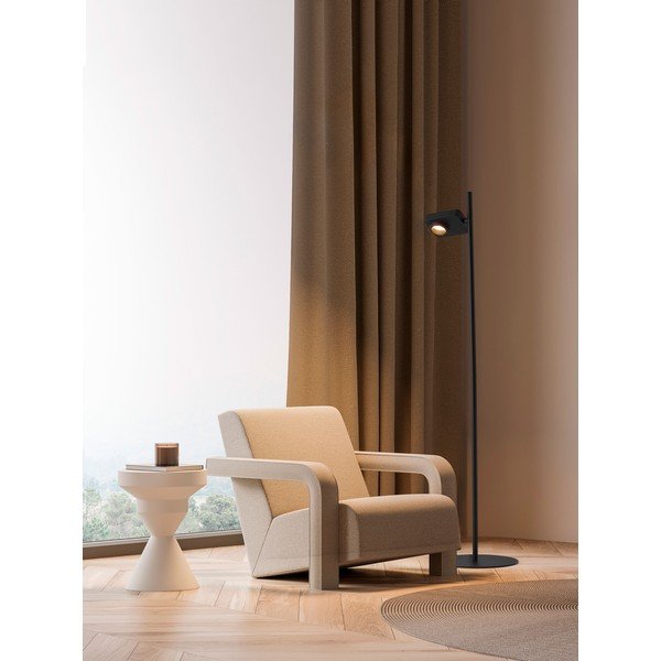 Lampada da terra LED nera in alluminio con struttura flessibile/con intensità regolabile (altezza totale 131 cm) Kedros – Nova Luce-image-1