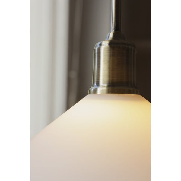 Lampadario bianco e color ottone con paralume in vetro ø 25 cm Vela – Markslöjd-image-3
