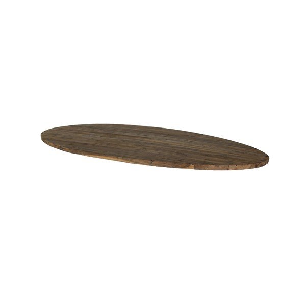 Piano del tavolo da pranzo ovale in teak non trattato collezione HMS, 180 x 100 cm - HSM collection