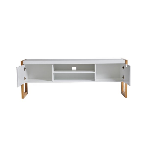 Tavolo TV bianco Quadrato, 140 x 45 cm - Marckeric-image-4