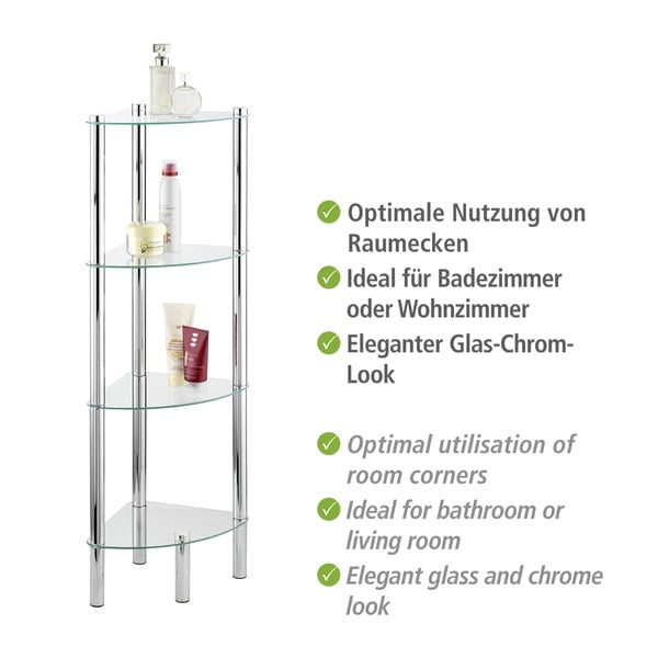 Scaffale ad angolo con 4 scomparti Angolo Yago - Wenko-image-3