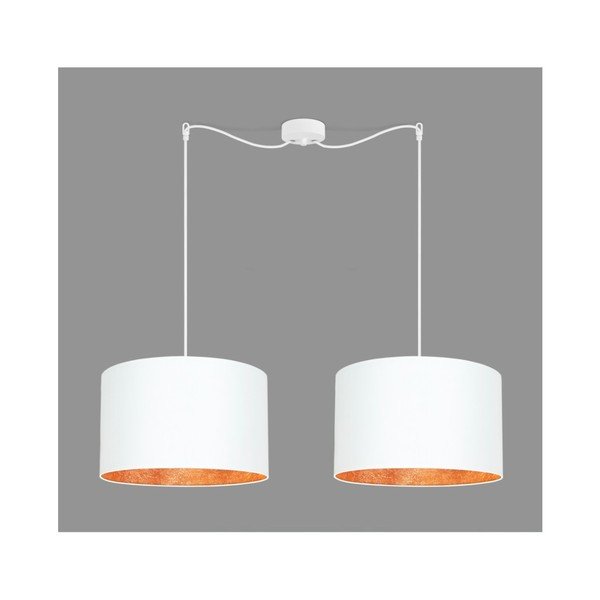 Apparecchio doppio da soffitto di colore bianco con interno color rame Mika - Sotto Luce-image-1