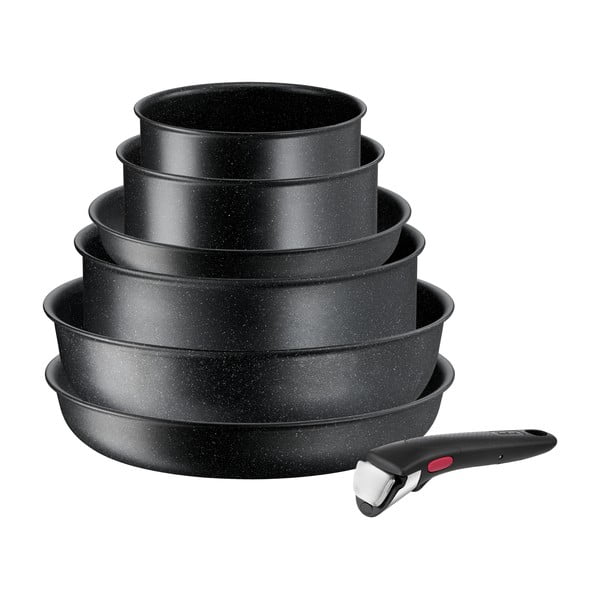 Set di pentole in alluminio 7 pezzi INGENIO Black stone L3998702 - Tefal