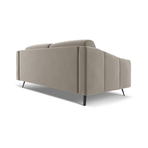 Divano beige con rivestimento in velluto 202 cm Nalu – Makamii-image-4