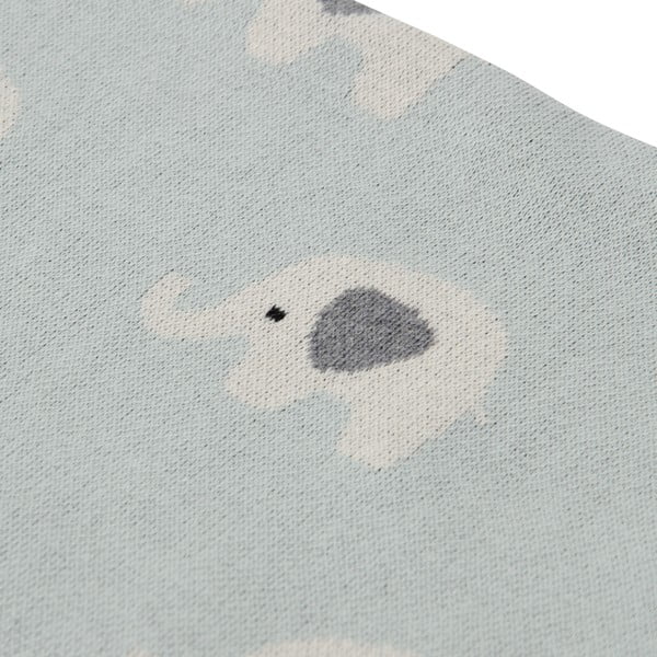 Coperta in cotone blu Elefanti, 80 x 100 cm - Kindsgut-image-1