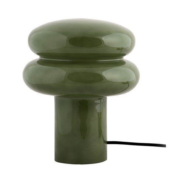 Lampada da tavolo verde in vetro (altezza totale 24 cm) Incesante – Leitmotiv