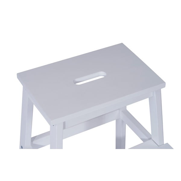 Sgabello in legno di gomma bianco Corg - Bonami Essentials-image-3