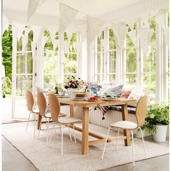 Tavolo da pranzo in legno di quercia effetto lucido 220 x 95 cm Brooklyn - Rowico-image-1