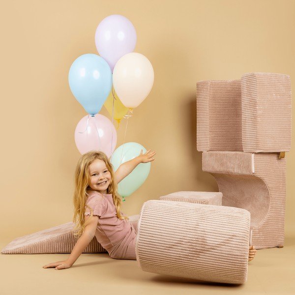 Gioco per psicomotricità rosa in velluto a coste 4 pz altezza totale 30 cm 45x170 cm Montessori – Meowbaby-image-2