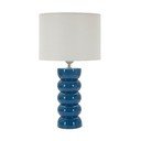 Lampada da tavolo bianca/blu in ceramica con paralume in tessuto (altezza totale 46 cm) Torr – Mauro Ferretti
