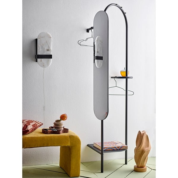Stand appendiabiti in metallo nero con specchio Belen - Bloomingville-image-1