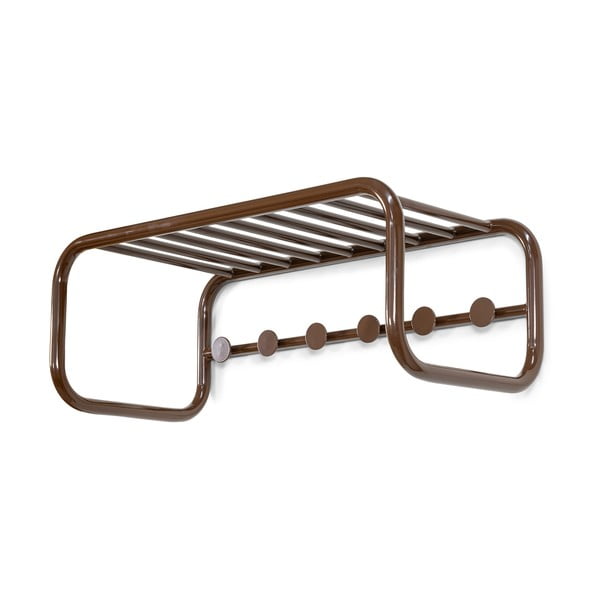 Attaccapanni da parete marrone scuro in metallo con scaffale 72 cm Retro – Spinder Design-image-2