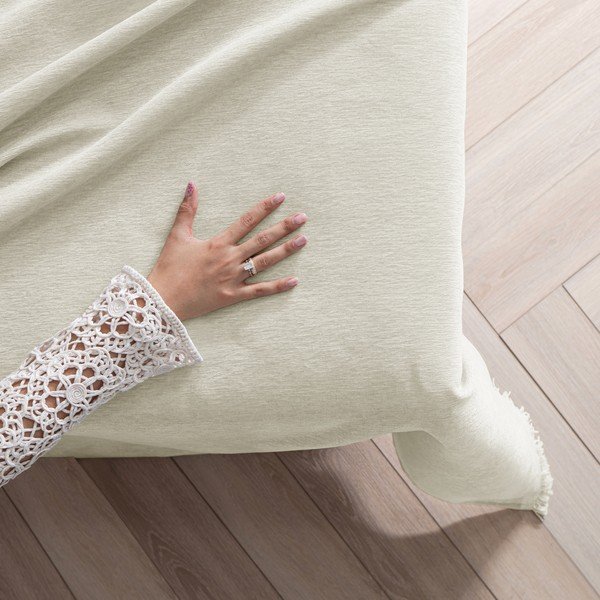 Copriletto color crema in ciniglia 220x240 cm Talo – Filumi-image-1