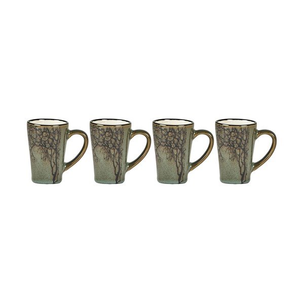 Set di 4 tazze da espresso in gres verde da 100 ml Hela - Villa Collection