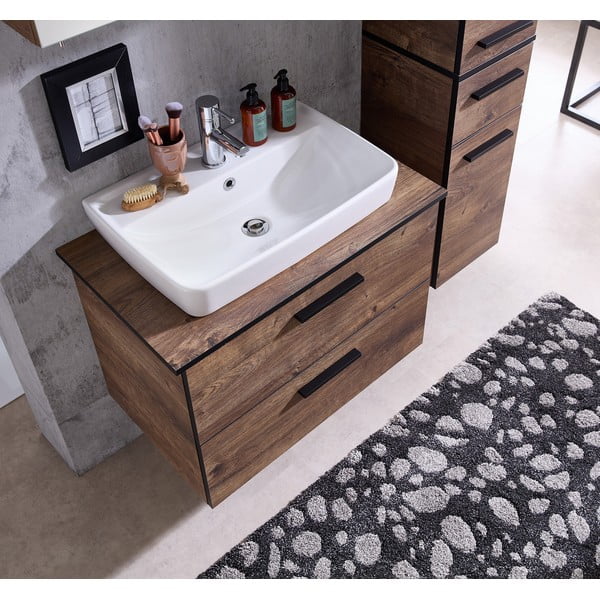 Mobile pensile marrone in rovere senza lavello 71x51 cm Set 374 - Pelipal-image-1