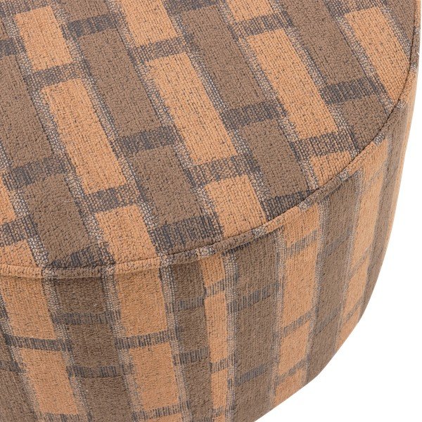 Poggiapiedi rosa/marrone con rivestimento in ciniglia Sarli – WOOOD-image-2