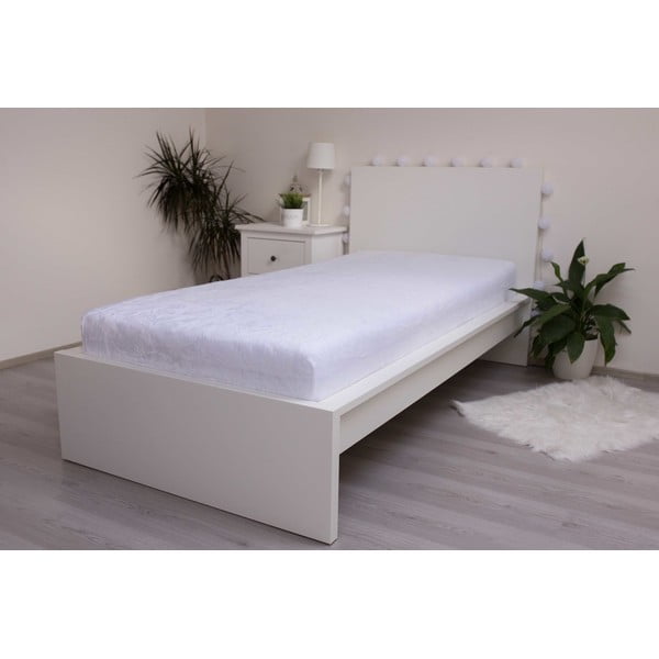 Foglio di microflanella elasticizzato bianco 180x200 cm - Jerry Fabrics-image-2