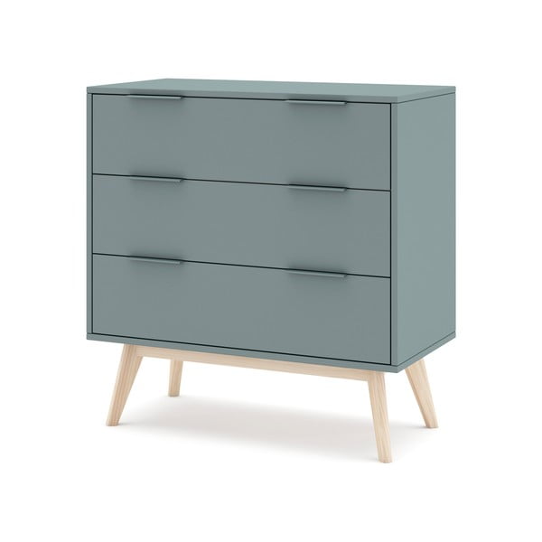 Cassettiera verde polveroso 80x83x40 cm Pisco – Marckeric-image-3