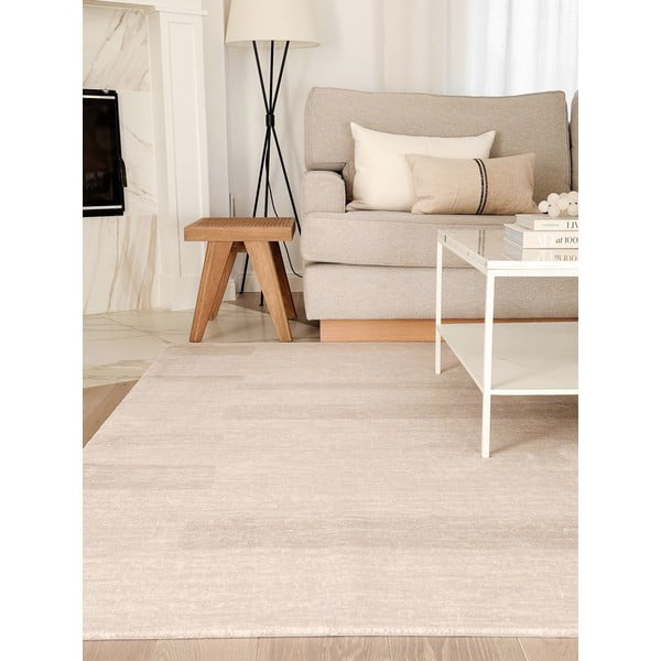 Tappeto beige in lana 160x240 cm Agnus Brush Lines – Agnella-image-1