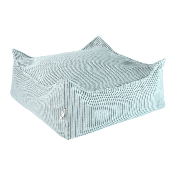 Pouf a sacco per bambini color menta con rivestimento in velluto a coste Square – Wigiwama