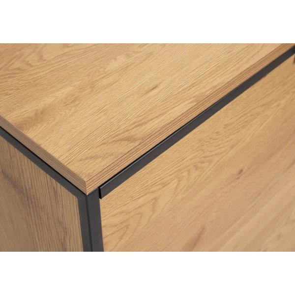 Cassettiera di colore naturale con effetto rovere 155x81x45 cm Cesura – Unique Furniture-image-4