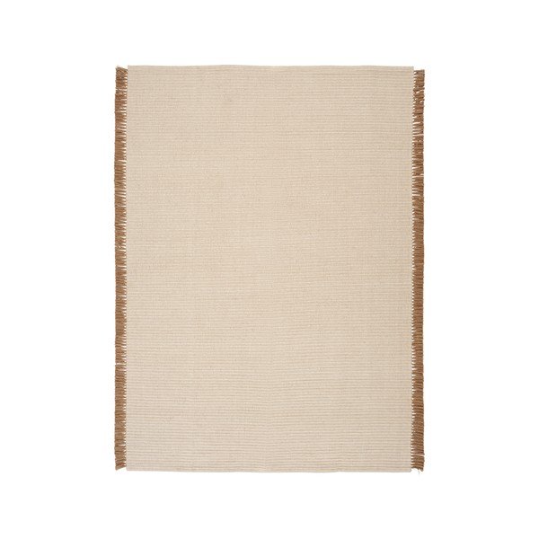 Tappeto color crema in misto cotone tessuto a mano 160x230 cm Channa – Jotex