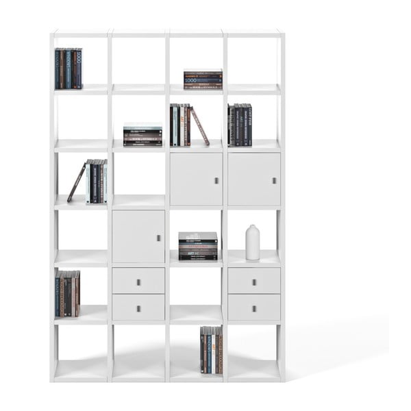 Libreria Pombal bianca, altezza 224 cm - TemaHome