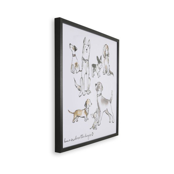 Poster da parete in cornice Home Is Where The Dog Is, 50 x 50 cm Home Is Where The Dog Is - Art for the home-image-2