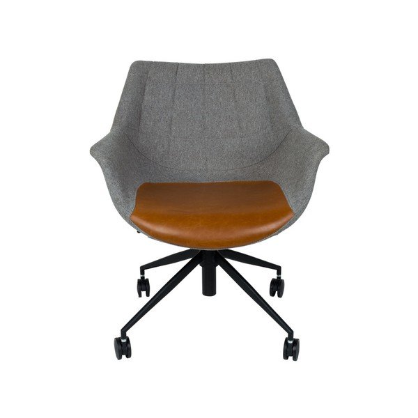 Sedia da ufficio grigia con dettagli marroni Doulton - Zuiver-image-2