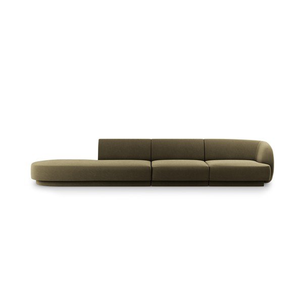 Divano in velluto verde 328 cm Miley - Micadoni Home