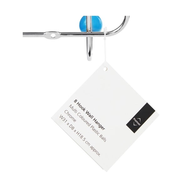 Appendiabiti da parete in metallo color argento Plastic - Premier Housewares-image-1