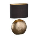 Lampada da tavolo nera/color bronzo in ceramica con paralume in tessuto (altezza 53 cm) Foro – Fischer & Honsel