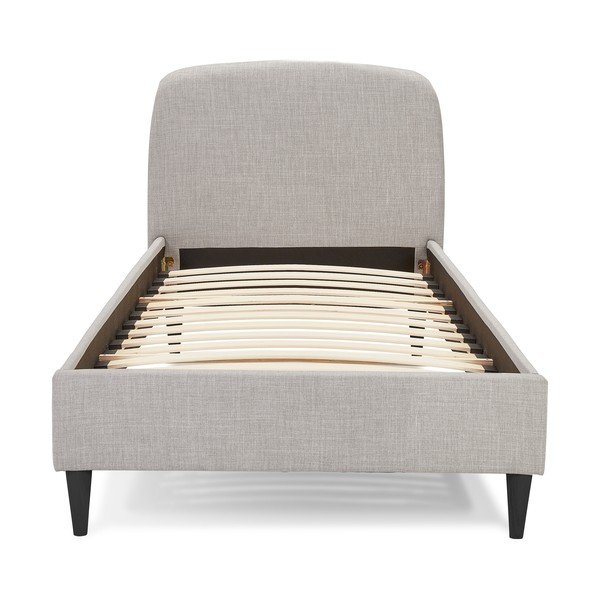 Letto singolo imbottito grigio chiaro con griglia 90x200 cm Drome - Kokoon-image-4