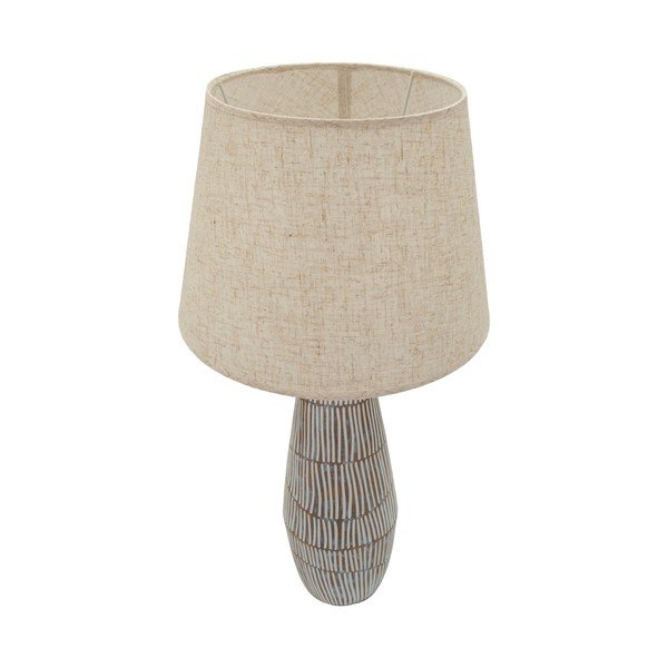 Lampada da tavolo color crema con paralume in tessuto (altezza totale 69,5 cm) Hanoi – Mauro Ferretti-image-3