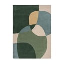 Tappeto verde in lana tessuto a mano 120x170 cm Glow Green & Blue – Flair Rugs
