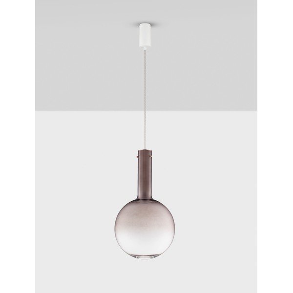 Lampadario LED marrone in vetro con intensità regolabile ø 30 cm Nostos – Nova Luce-image-4