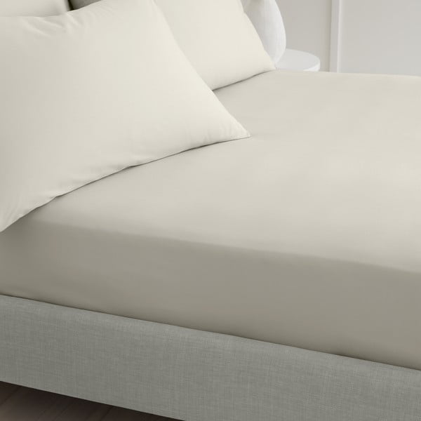 Lenzuolo con angoli beige in percalle di cotone 185x200 cm Cotton Percale – Bianca-image-2