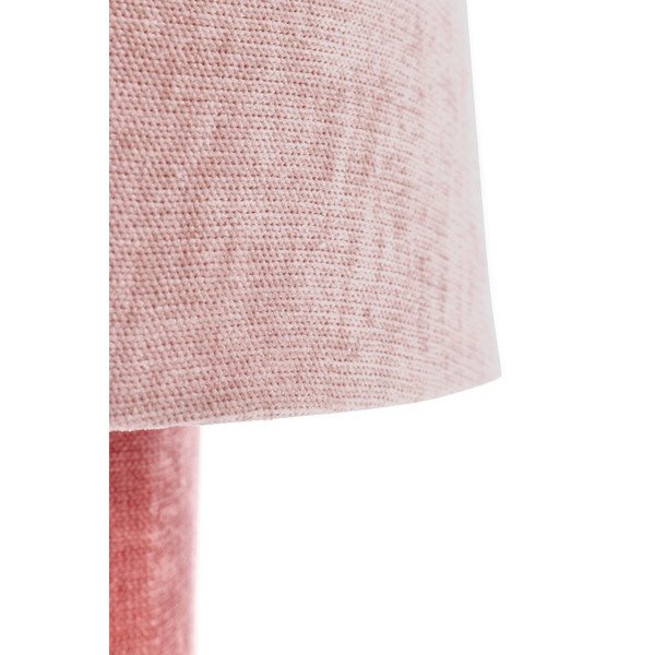 Lampada da tavolo rosa in metallo con paralume in tessuto (altezza totale 35 cm) Demra – Bizzotto-image-3