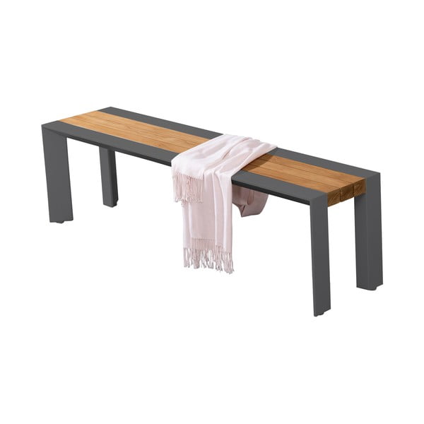 Panca da giardino in metallo grigio-marrone scuro Silea - Garden Pleasure