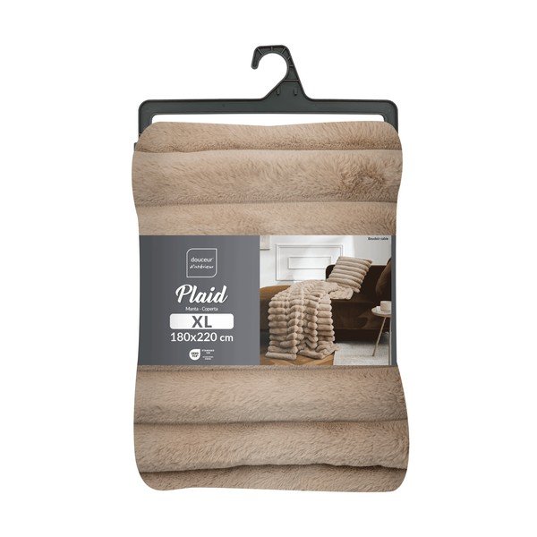 Coperta marrone chiaro in micropile 180x220 cm Boudoir – douceur d'intérieur-image-4