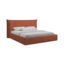 Letto matrimoniale imbottito color terracotta con contenitore con rete inclusa 140x200 cm Esala – Makamii