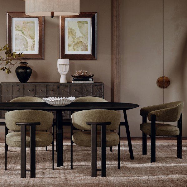 Sedia da pranzo color kaki con braccioli Duct – DAN-FORM Denmark-image-1