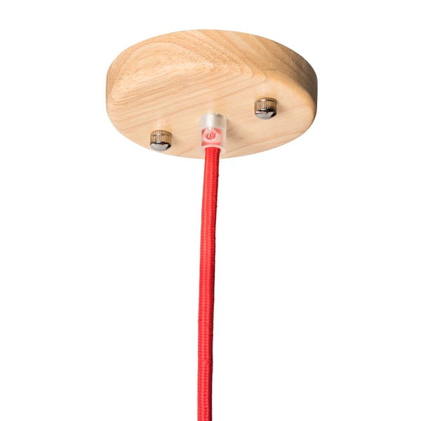 Lampada a sospensione con cavo rosso Wood - SULION-image-2