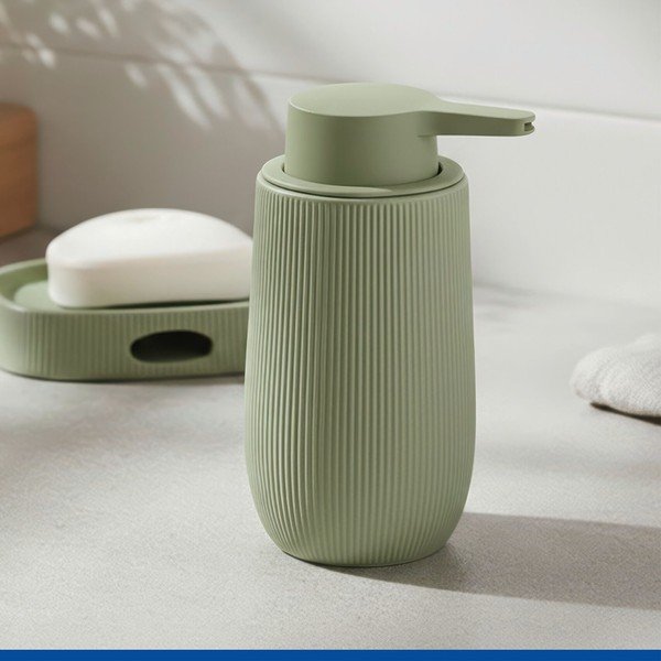 Dispenser per sapone verde in plastica 400 ml Fablo – Wenko-image-1