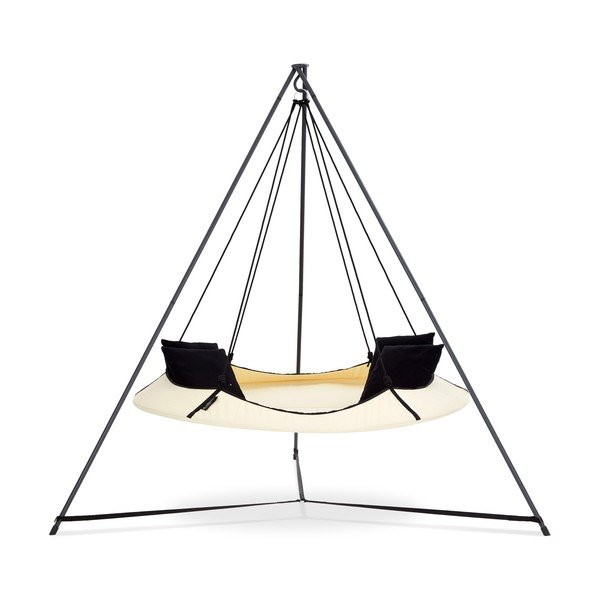 Dondolo da giardino crema con supporto - Hangout Pod-image-1
