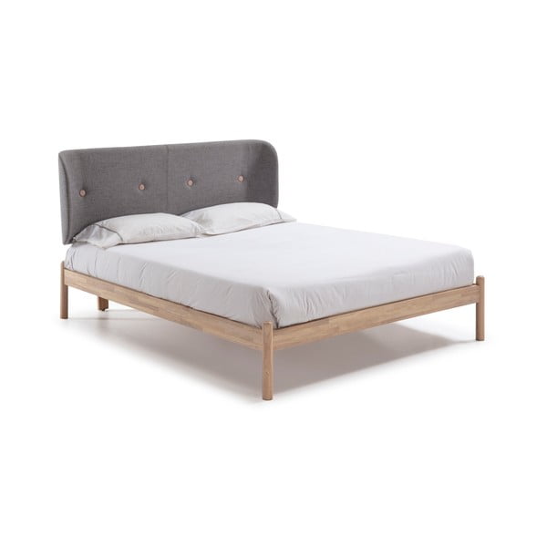 Letto in legno con testata grigio scuro , 140 x 190 cm Ellie - Marckeric-image-4