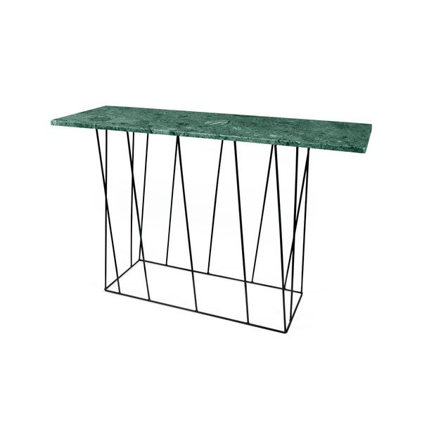 Consolle in marmo verde con gambe nere Helix, 40 x 120 cm - TemaHome-image-1