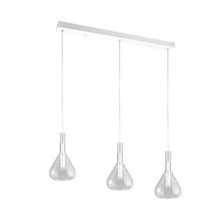 Apparecchio a sospensione a LED bianco con paralume in vetro Cipera - CINQUE