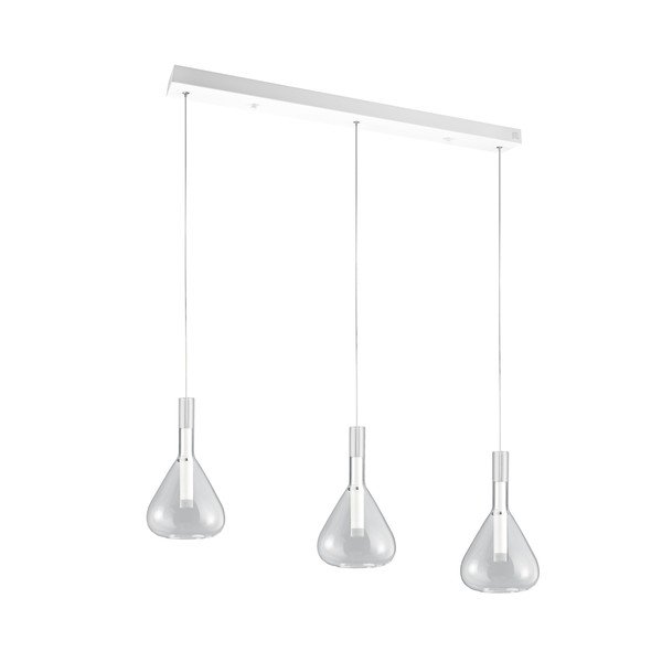 Apparecchio a sospensione a LED bianco con paralume in vetro Cipera - CINQUE-image-1