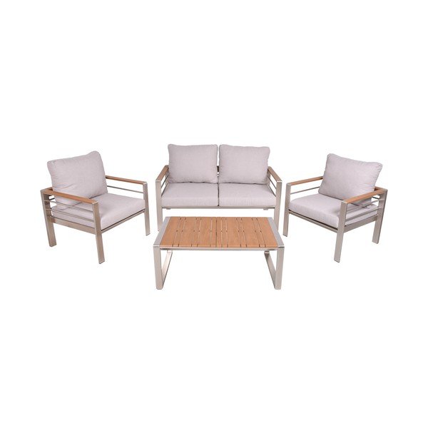 Set da giardino in metallo grigio 4 posti Florence - Garden Pleasure